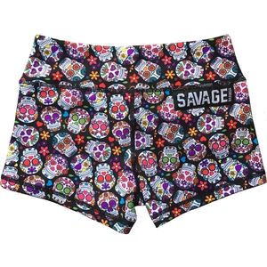 SAVAGE BARBELL skulls shorts XS